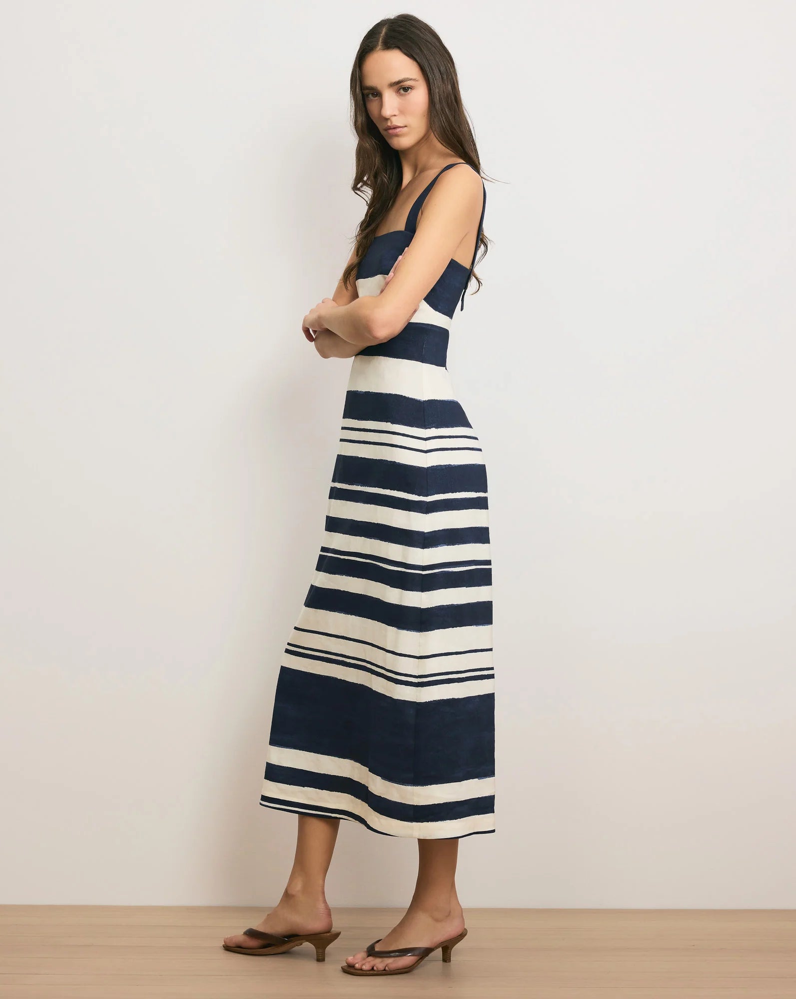 ELLA STRIPED MIDI DRESS