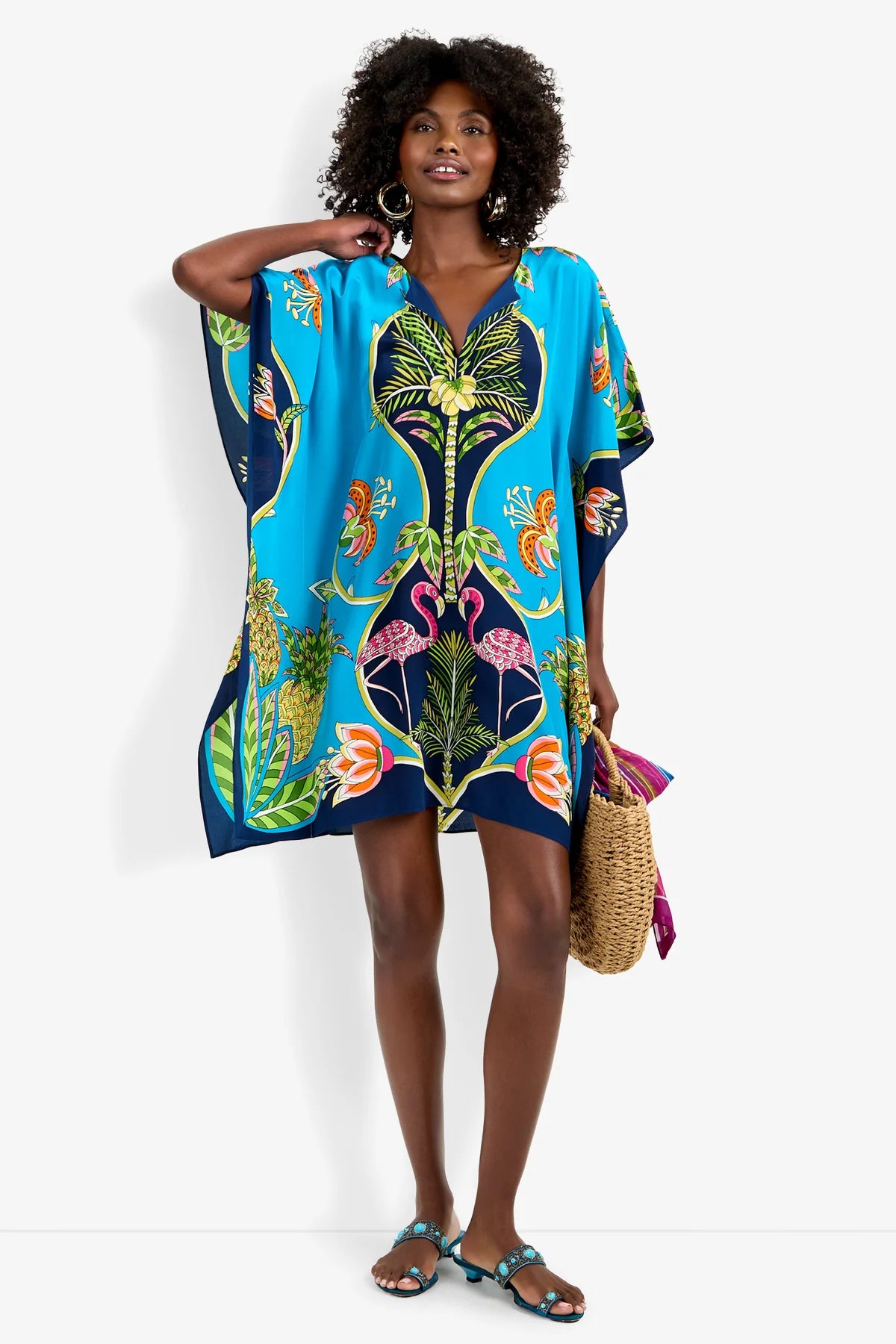 THEODORA CAFTAN DRESS IN TIGER LILY