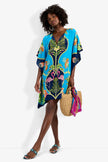 THEODORA CAFTAN DRESS IN TIGER LILY