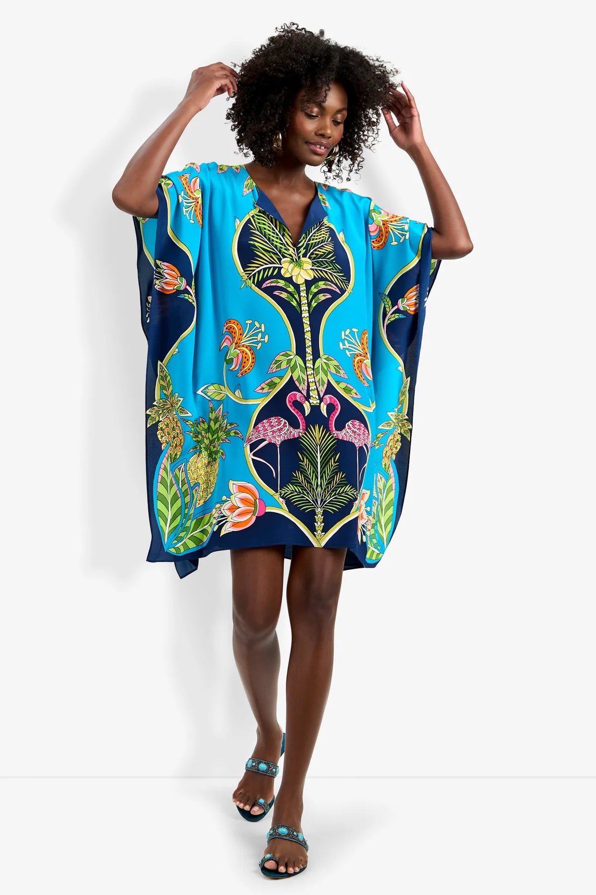 THEODORA CAFTAN DRESS IN TIGER LILY