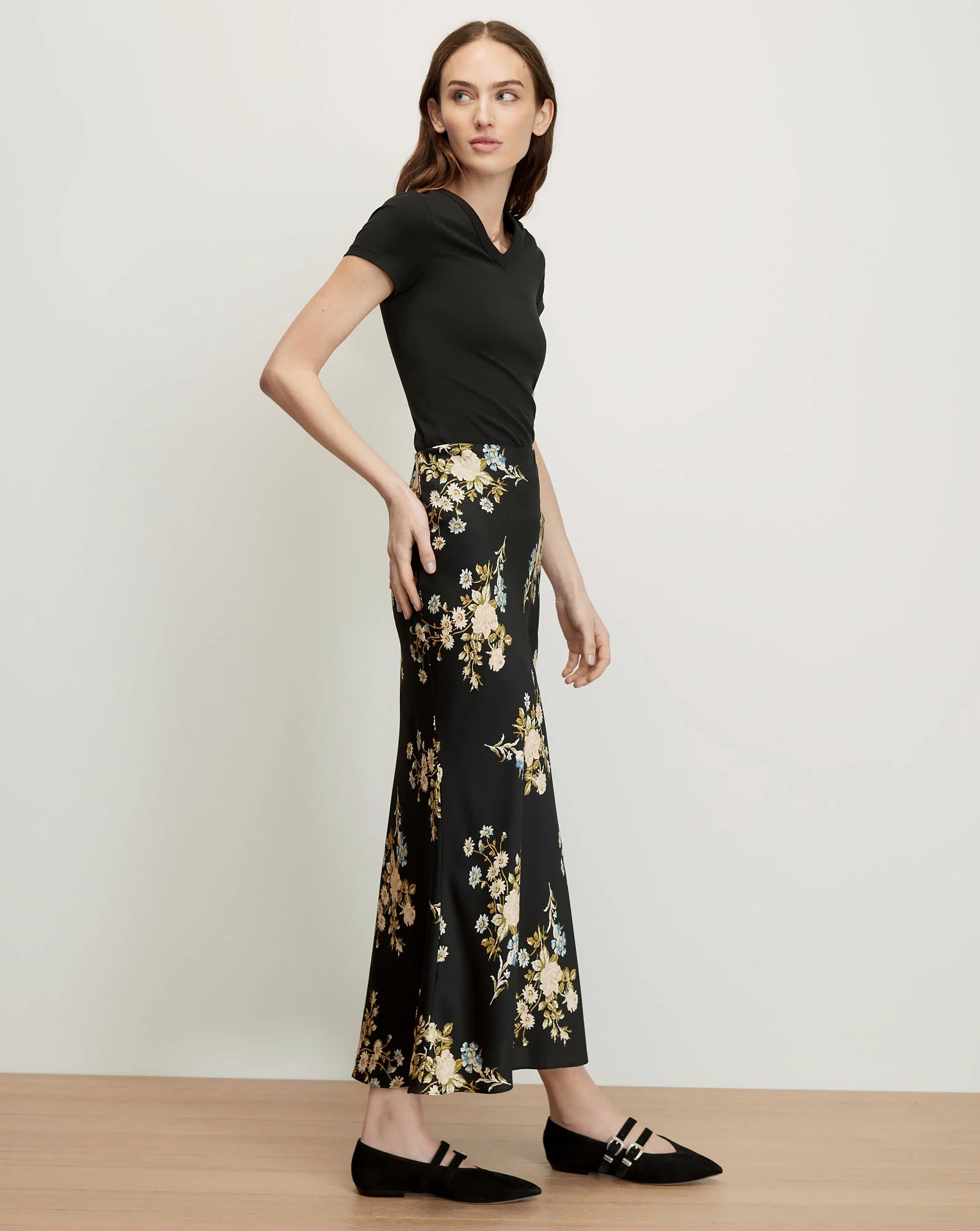 CLOVER FLORAL MIDI SKIRT