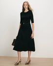ELTHEA BELTED MIDI DRESS