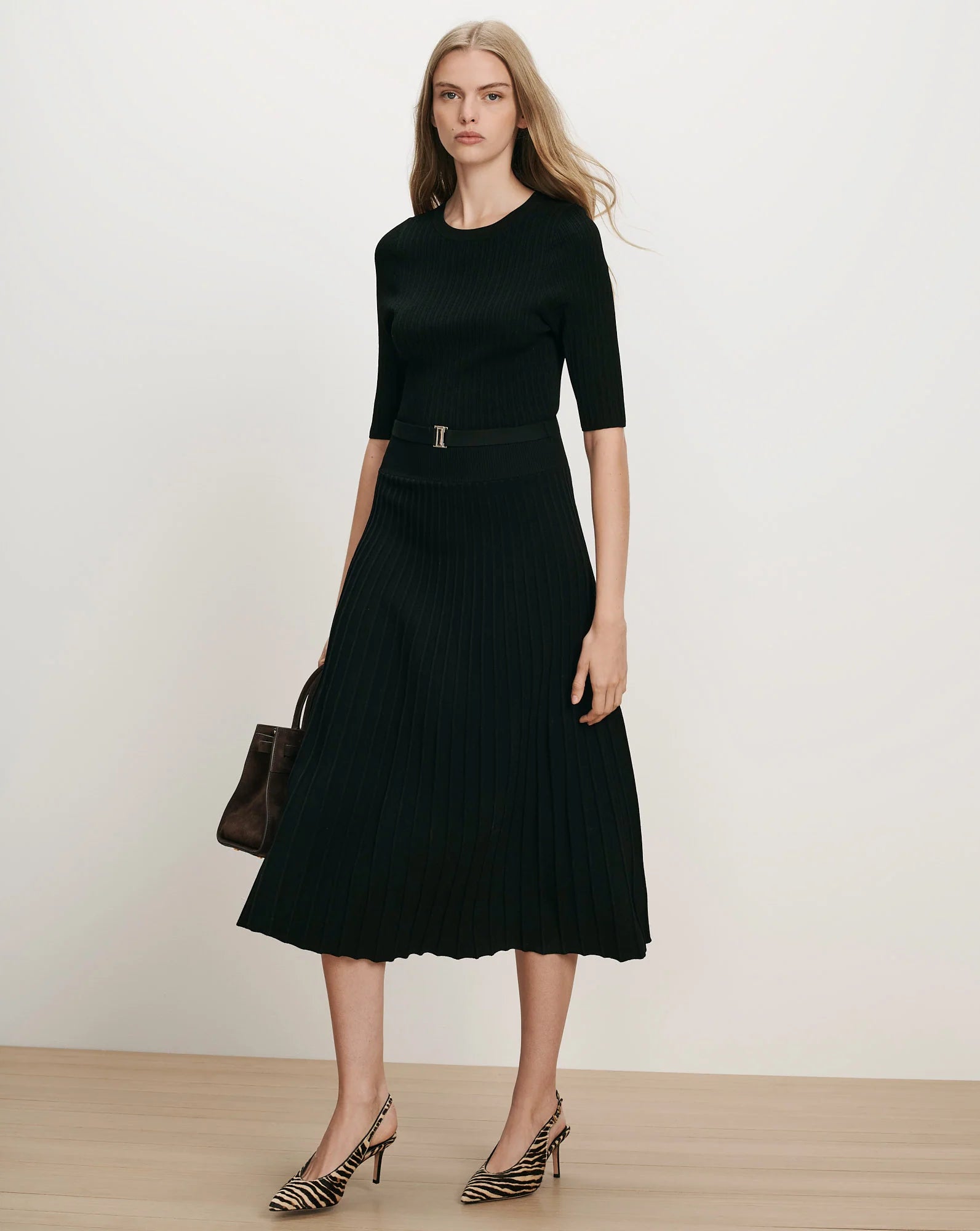 ELTHEA BELTED MIDI DRESS