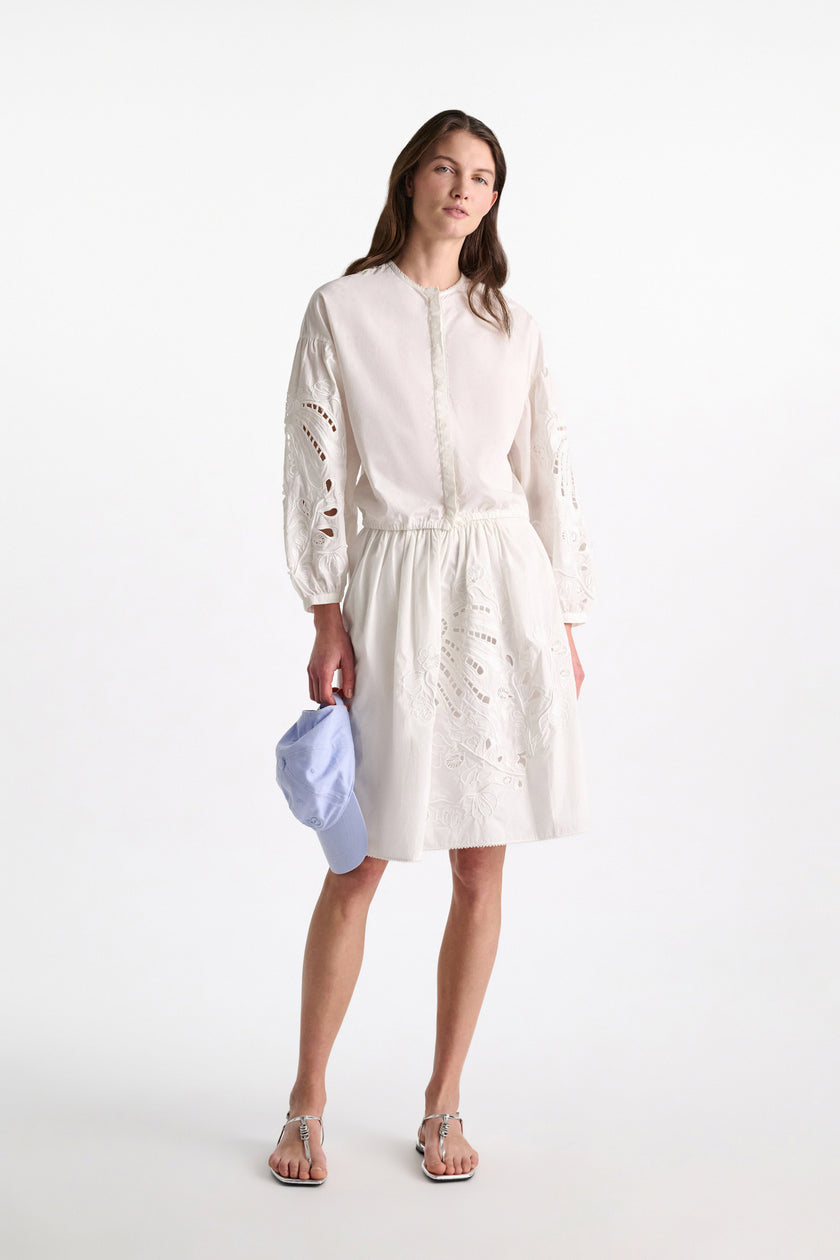 EMBROIDERED BEAUTY COTTON SKIRT WITH ANGLAISE EMBROIDERY