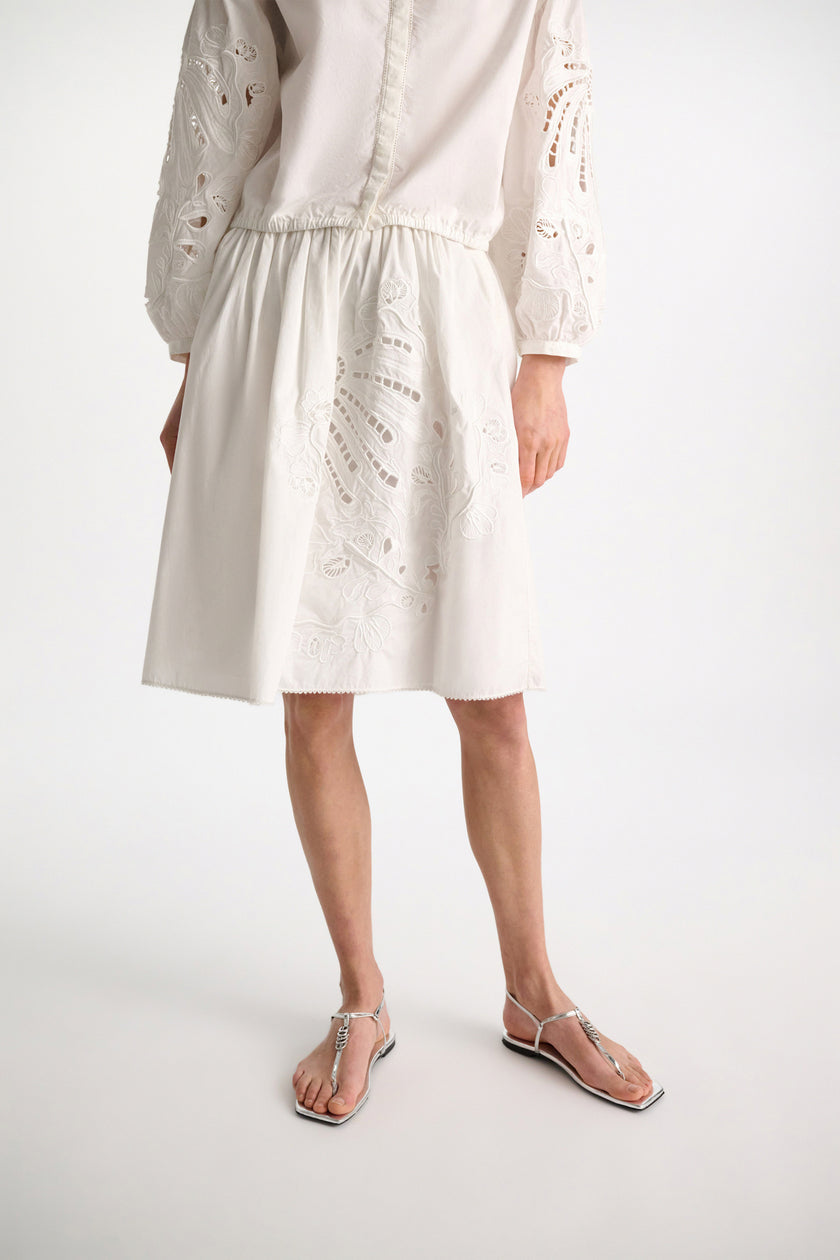 EMBROIDERED BEAUTY COTTON SKIRT WITH ANGLAISE EMBROIDERY
