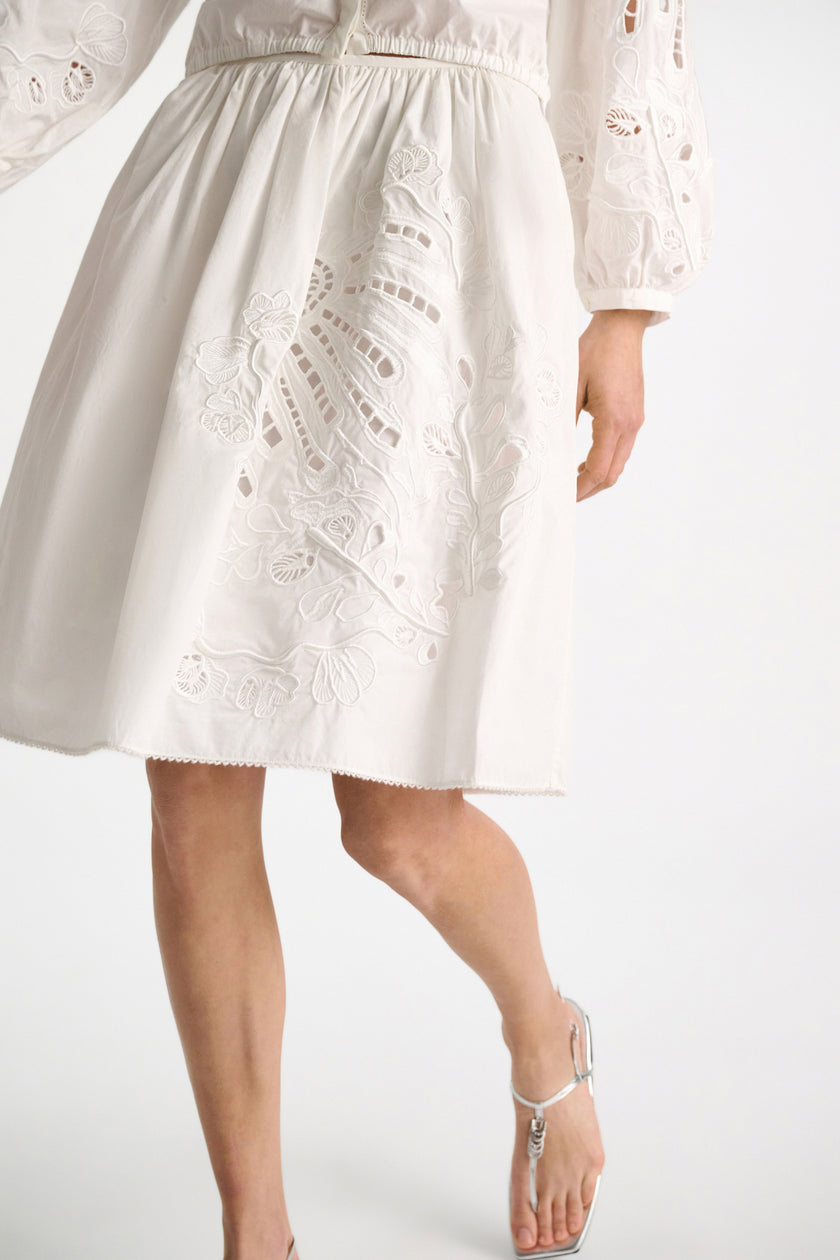 EMBROIDERED BEAUTY COTTON SKIRT WITH ANGLAISE EMBROIDERY