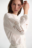 EMBROIDERED BEAUTY BLOUSE IN PURE WHITE