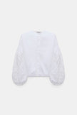 EMBROIDERED BEAUTY BLOUSE IN PURE WHITE