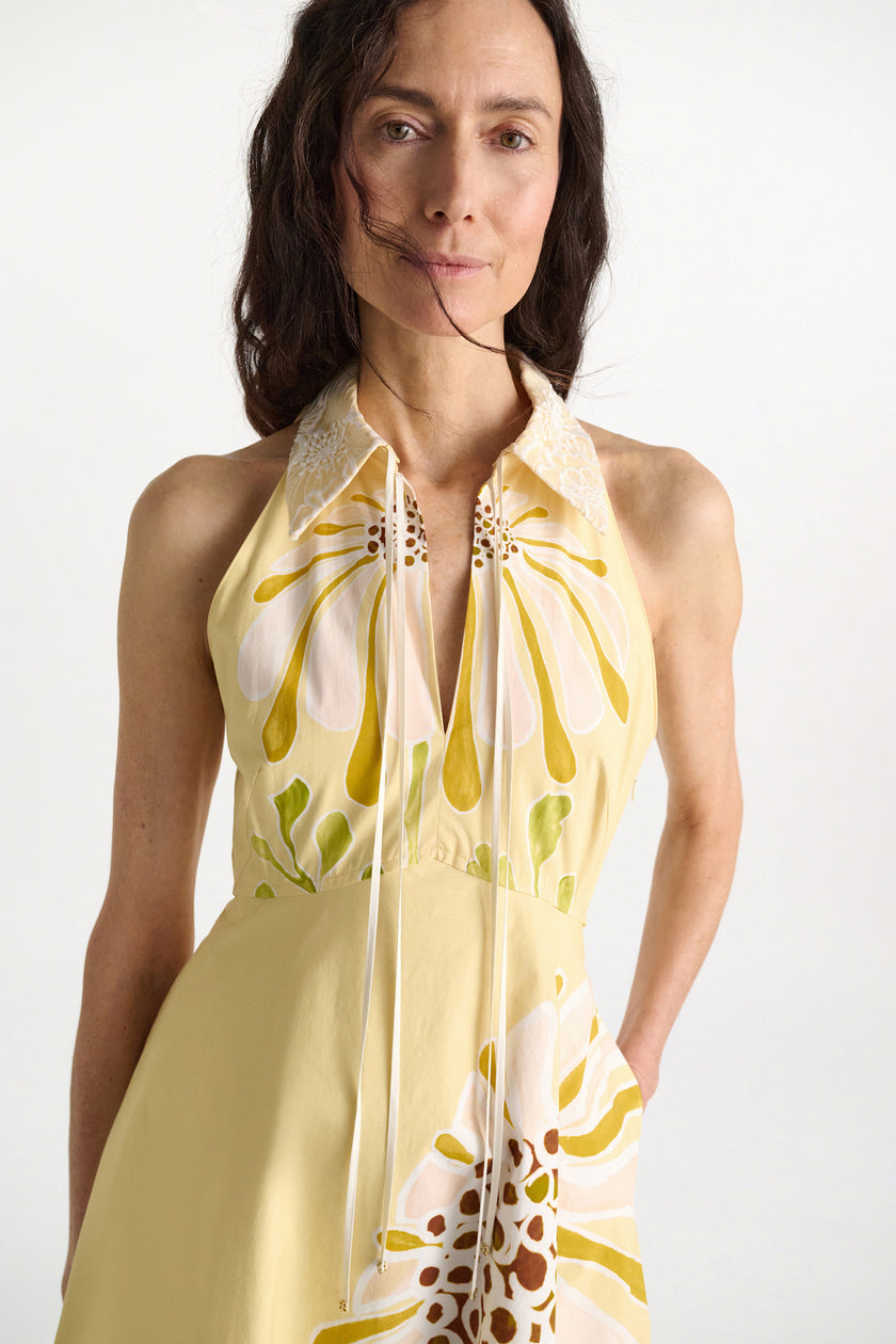 FLORAL POWER DRESS IN DREAM FLOWER YELLOW