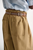 POPLIN POWER PLEATED PANTS IN GARMENT WASHED COTTON POPLIN