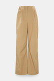 POPLIN POWER PLEATED PANTS IN GARMENT WASHED COTTON POPLIN
