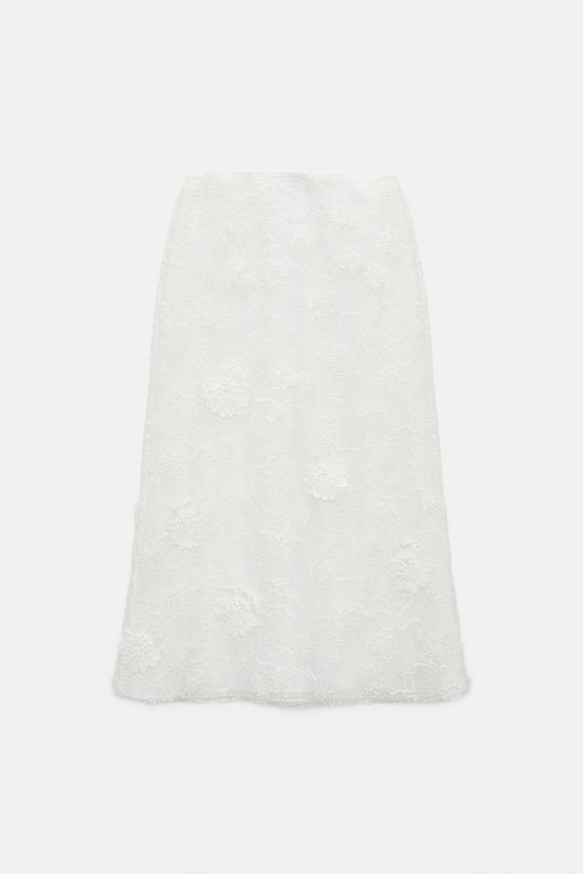 SHEER MEADOW EMBROIDERED ORGANZA SKIRT