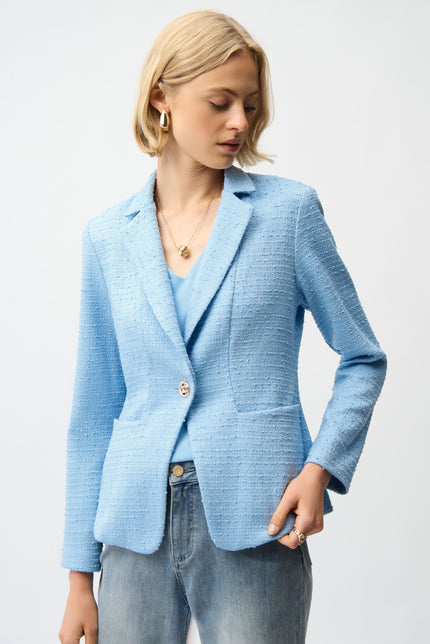 BOUCLE FITTED BLAZER WITH NOTCHED COLLAR