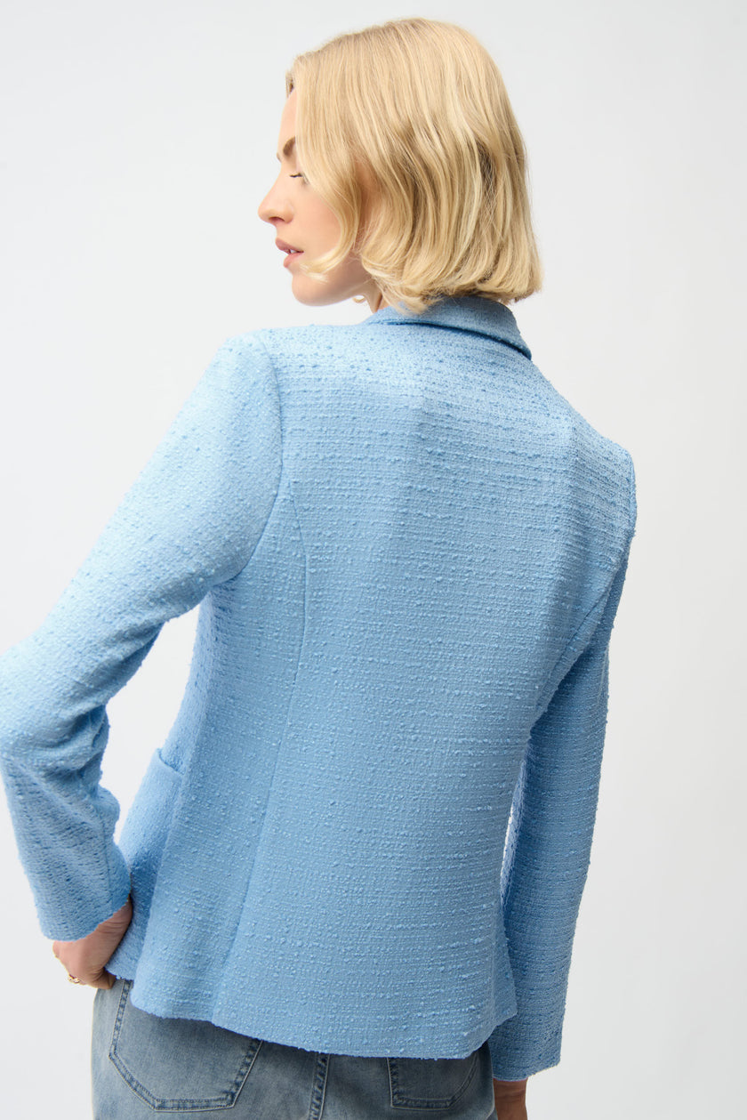 BOUCLE FITTED BLAZER WITH NOTCHED COLLAR
