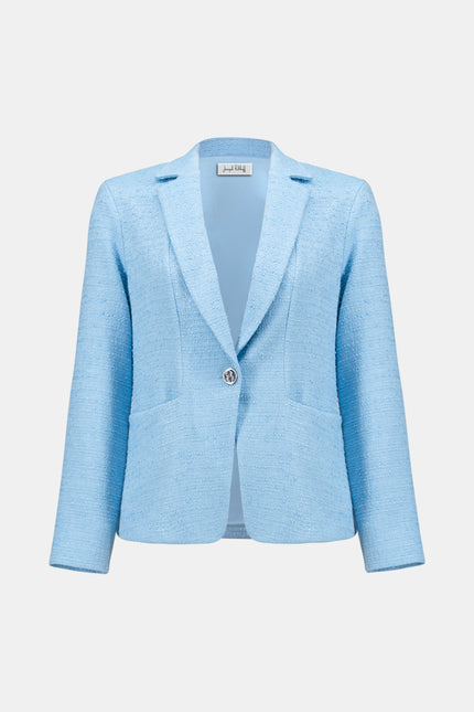 BOUCLE FITTED BLAZER WITH NOTCHED COLLAR