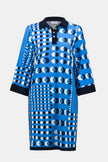 SILKY KNIT DOT PRINT SHIRT DRESS