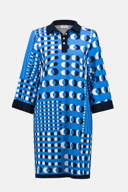 SILKY KNIT DOT PRINT SHIRT DRESS