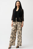 MESH AND SILKY KNIT DRAPED OPEN FRONT COVER UP
