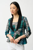 CASCADE KNIT GEOMETRIC PRINT PEPLUM JACKET AND CAMI SET