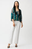 CASCADE KNIT GEOMETRIC PRINT PEPLUM JACKET AND CAMI SET