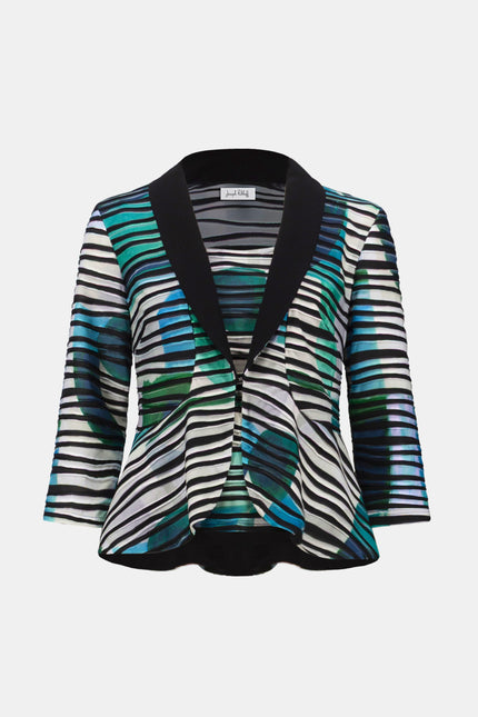 CASCADE KNIT GEOMETRIC PRINT PEPLUM JACKET AND CAMI SET