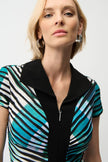CASCADE KNIT GEOMETRIC PRINT SHEATH DRESS
