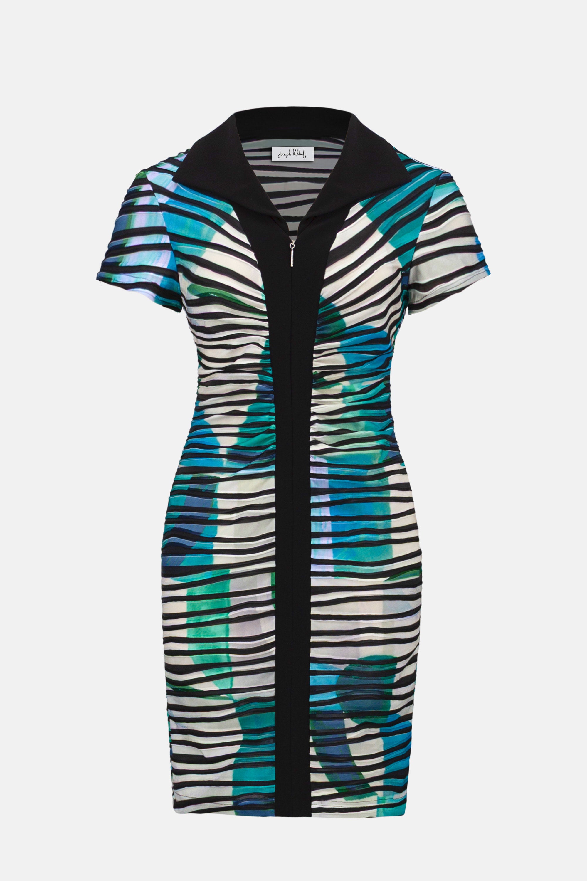 CASCADE KNIT GEOMETRIC PRINT SHEATH DRESS