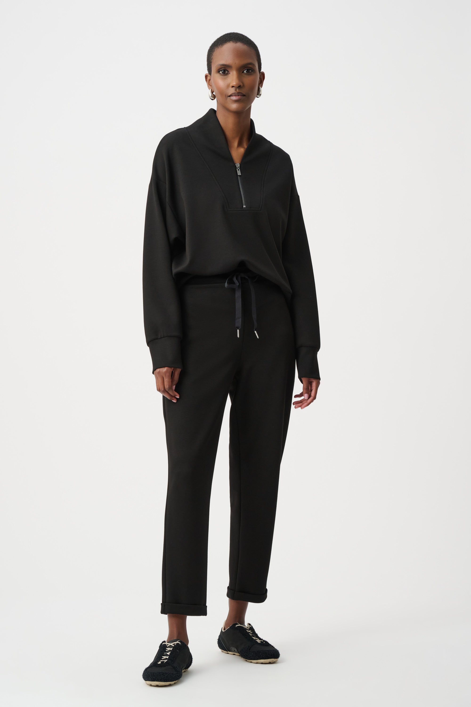 SCUBA JERSEY PULL ON JOGGER PANTS WITH DRAWSTRING WAIST