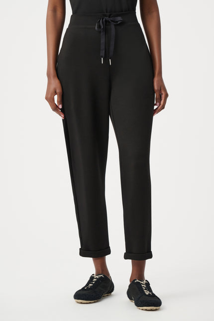 SCUBA JERSEY PULL ON JOGGER PANTS WITH DRAWSTRING WAIST