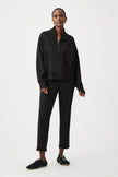 SCUBA JERSEY BOXY SWEATSHIRT WITH HIGH COLLAR AND FRONT ZIP