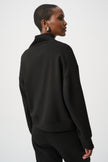 SCUBA JERSEY BOXY SWEATSHIRT WITH HIGH COLLAR AND FRONT ZIP