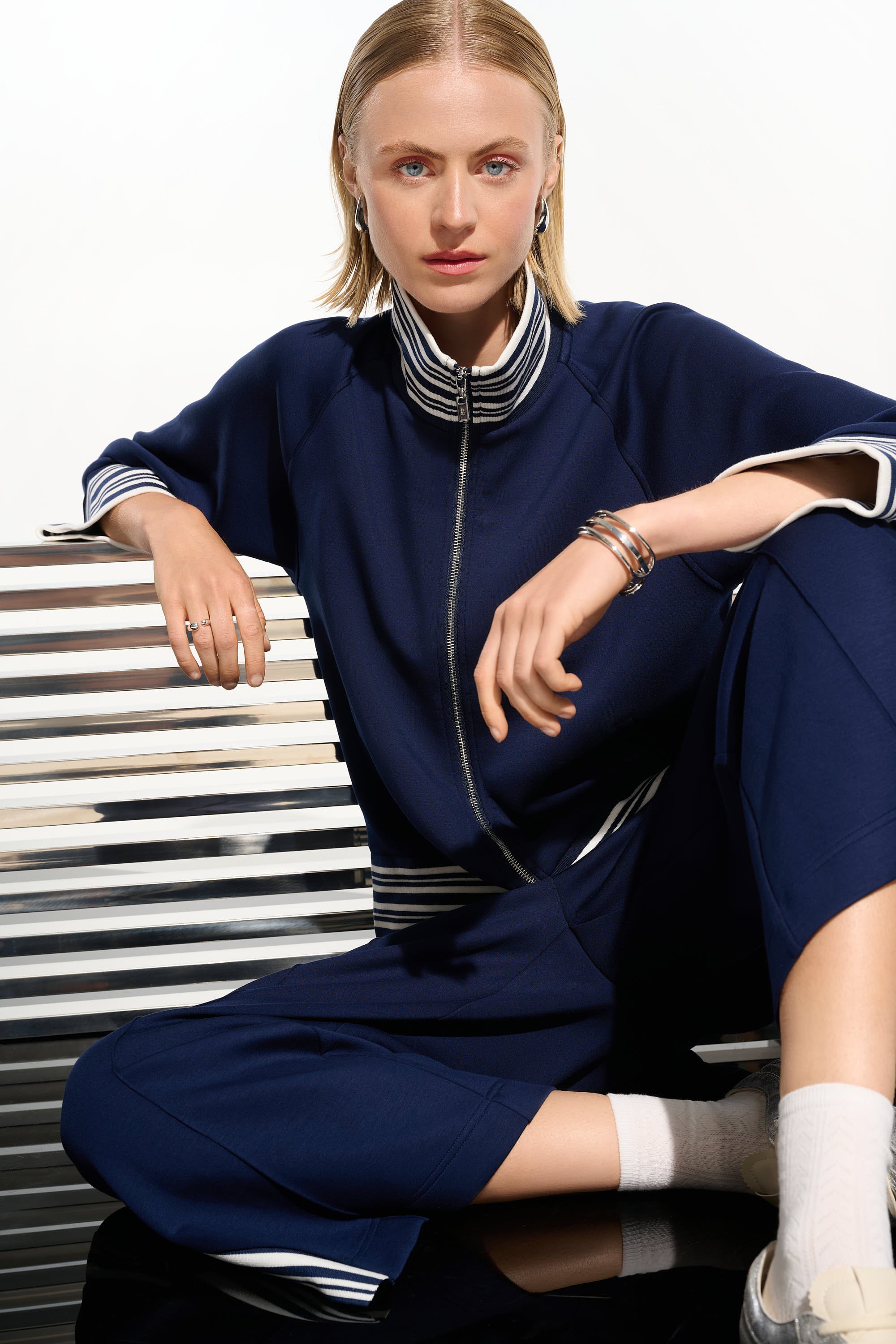 SCUBA JERSEY JACKET WITH FUNNEL COLLAR