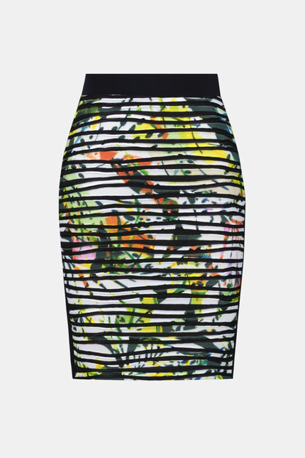 CASCADE KNIT TROPICAL PRINT STRAIGHT PULL ON SKIRT