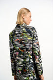 CASCADE KNIT TROPICAL PRINT JACKET WITH CONTRAST PANEL
