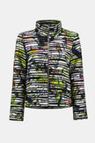 CASCADE KNIT TROPICAL PRINT JACKET WITH CONTRAST PANEL