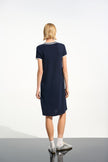 VISCOSE KNIT ALINE DRESS WITH RIB TRIM
