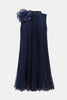 MESH AND LACE ALINE DRESS WITH ORGANZA FLOWER DETAIL