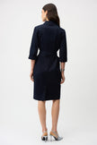 DENIM DRESS WITH HALF ZIP AND BELT