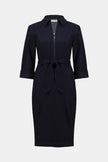 DENIM DRESS WITH HALF ZIP AND BELT