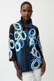 SATIN AND MESH SOUTACHE JACKET WITH BELL SLEEVES