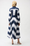 COTTON STRIPE PRINT FIT AND FLARE SHIRT DRESS