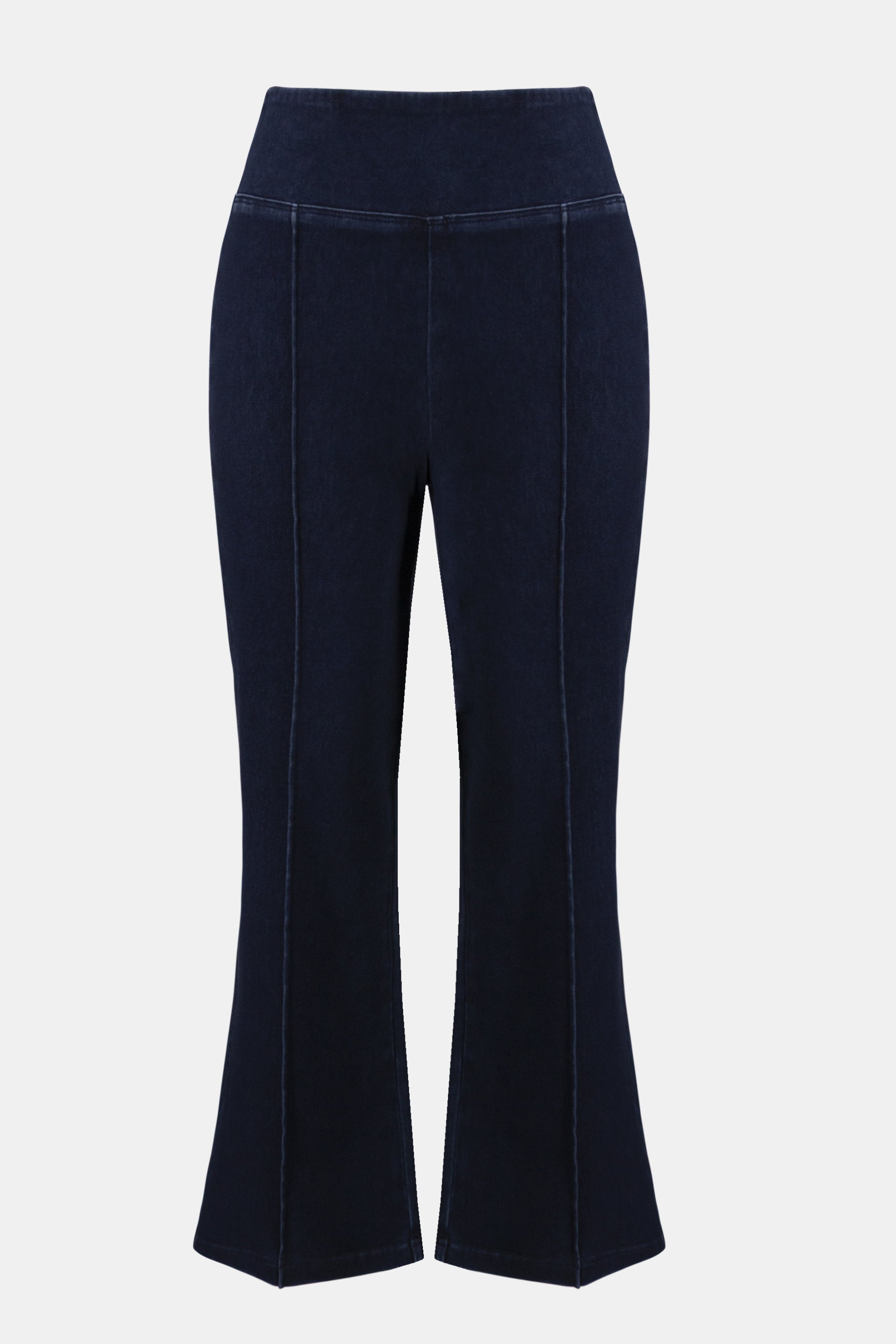 KNIT DENIM CROPPED FLARE PANT