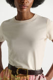 ROUND NECK SHRUNKEN TSHIRT IN CANVAS