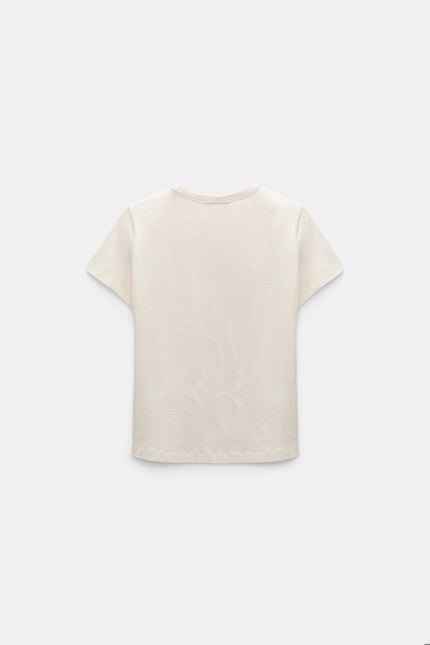 ROUND NECK SHRUNKEN TSHIRT IN CANVAS