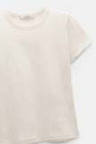 ROUND NECK SHRUNKEN TSHIRT IN CANVAS