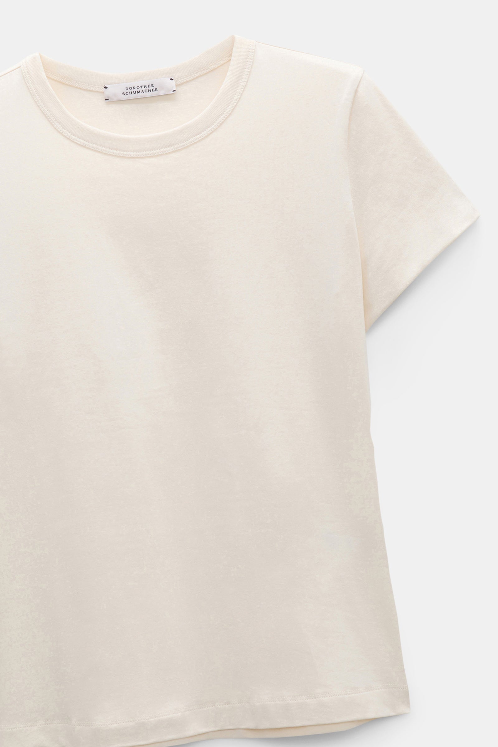 ROUND NECK SHRUNKEN TSHIRT IN CANVAS