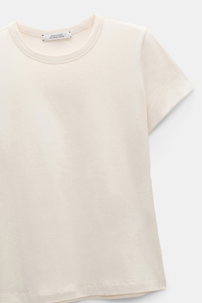ROUND NECK SHRUNKEN TSHIRT IN CANVAS