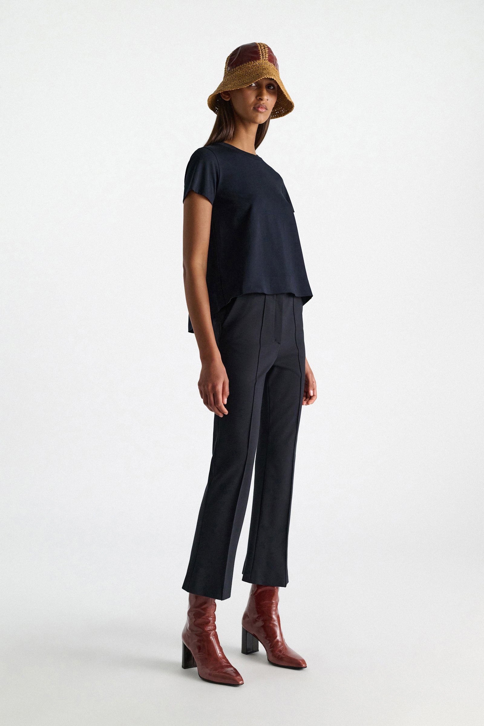 FLARED TSHIRT IN NAVY