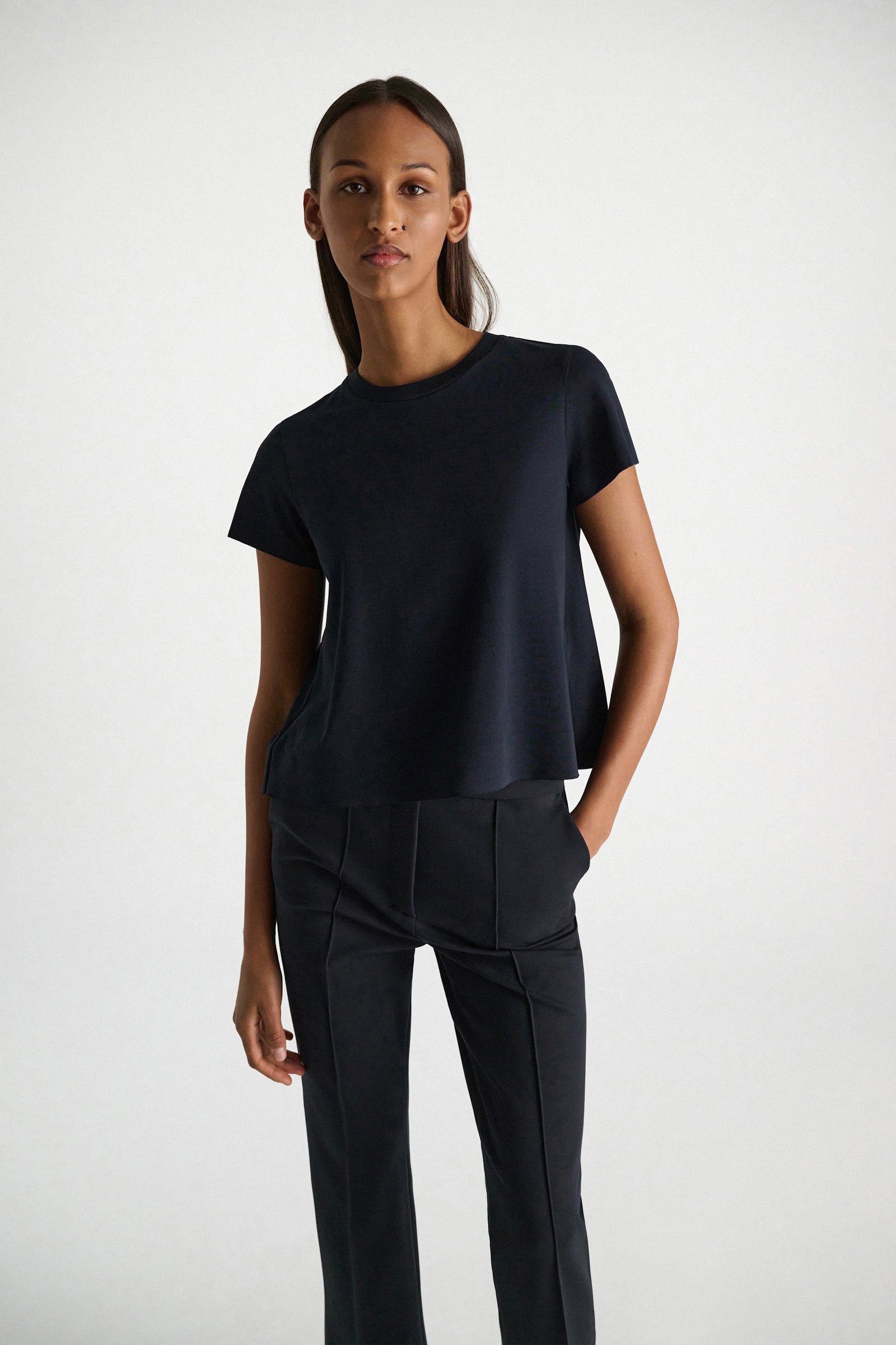 FLARED TSHIRT IN NAVY