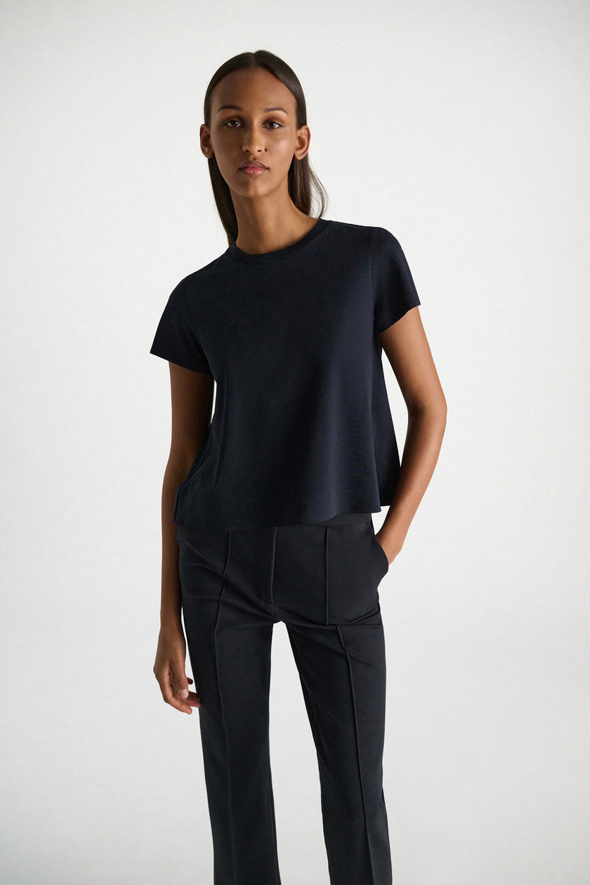 FLARED TSHIRT IN NAVY